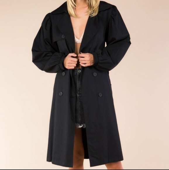 POL Gorgeous Black Long Trenchcoat - Picture 9 of 16